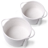 SweetMemo Empty Gift Basket Mini Woven Rope Organizer Baskets for Baby Shower, Vanity, Makeup, Bathroom, Tiny Toys, Desk - Small