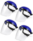 Tellegloww 4 Pack Safety Face Shield for Grinding and Cutting, Full Impact Resistant Face Shield Mask for Work Chemical Woodwork