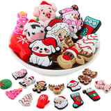 Lovyomi 15Pcs Silicone Focal Beads for Pens, Character Silicone Beads for Keychain Making, Lanyard Making DIY Handicraft(Christm