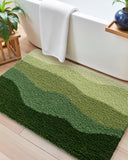 DEXI Bathroom Rugs Non Slip, 16x24 Washable Microfiber Bath Mat Quick Dry, Absorbent Ultra Soft Natural Mountains Bathmat for Sh