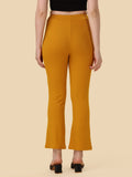Wedani Women'S Solid Trousers Regular Slim Fit Palazzo Pants (30 Mustard),Mustard,30,Polyester,Palazzo,