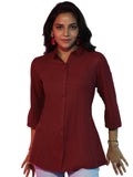 Libas Women'S Self Design Straight Tunic Shirt (58202_Maroon