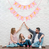 Funcart Happy Birthday Letter BannerLight Pink & Golden for Boys, Girls, Boyfriend, Girlfriend, Husband,Kids Bday Celebrations,