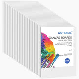 Gotideal Canvas for Painting, 24pcs 9x12 Primed Bulk Painting Canvas Board for Kids and Adults, White Blank Canvas Panels for Ac