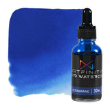 Artfinity Liquid Watercolor Paint 30 ml Bottle, Ultramarine - Vibrant Dye-Based Liquid Watercolor w/Glass Pipette, Fast-Drying,