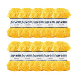 Buvemu Eyelash Fun Fur Yarn 100 Gram (3.53 Ounces) 175 Yards (160 Meters) (Yellow - 10 Skeins)