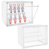 2 Pack Acrylic Display Cases for Collectibles 4 Tiers Clear Display Case with 3 Adjustable Divider Stackable Large (14.2 L x 9.2