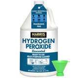 HARRIS Hydrogen Peroxide Ready to Use, 128oz, for Kitchen, Bath, Laundry and Home with Easy Fill Funnel Included, Unscented