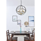 Living District Indoor Modern Home Decorative Bright Ceiling Octavia 5 Light Brass And Dark Brown Pendant