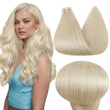 Full Shine Tape in Hair Extensions Blonde Tape in Hair Extensions Human Hair Blonde 60 22Inch Real Human Hair Tape ins 20Pcs 50G