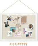 DOLLAR BOSS Bulletin Boards with Linen 1-Pack 16X 12 Double-Sided Cork Board for Walls Wood Framed Bulletin Boards, Small Pi