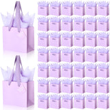 Zhanmai 100 Pcs 4.7 x 2.4 x 3.9 Inch Mini Gift Bags Bulk with Tissue Paper Kraft Paper Bag with Handle Gift Tag for Birthday Par