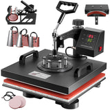 Topdeep Heat Press 15x15 Inch 8 in 1 Heat Press Machine, Swing Away T Shirt Pressing Machine Digital Control, Multifunction Heat