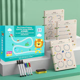 UDHVREKH 64 Pages Magical Tracing Workbook Set for Kids Reusable Alphabet & Number Writing Practice Book with Magic Pen | Hand
