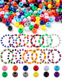 Taybonds 1000+ Pcs Pony Beads, 9mm Multi-Colored Kandi Beads for Bracelet Making, Hair Braids, Necklaces, Key Chains, Jewelry (R