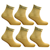 Vdangi Police Khaki Socks For Men & Women Ankle Length Organic Cotton Formal Casual Tactical Civil Defense Combo Pack Of 6 Pairs