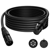 5 Pin DMX XLR Cable 35FT, DMX512 Male to Female Stage Light Cable, Premium Signal Transmission for Stage Lighting & Controller,