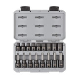 TEKTON 1/2 Inch Drive Torx and External Star Impact Socket Set with Case, 17-Piece (T30-T70, E10-E24) | SKT25801