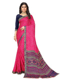 rangita Women Bandhej Printed Moss Georgette Saree With Blouse Piece - Pink (SIZE 5.5 MTR)