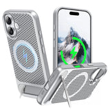 ZHOGTNEG for Magnetic Heat Dissipatio case for iPhone 16 Plus, for MagSafe, Cooling Drop Protection, Adjustable Kickstand case,