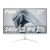 Pixio PX279 Wave White 27 inch 240Hz Refresh Rate FHD 1080p Resolution Fast IPS Panel 1ms GTG Resonse Time Gaming Monitor with A