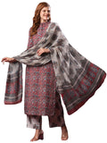 Anni Designer Women'S Rayon Blend Printed Straight Kurta Plazzo With Printed Dupatta (Aabina Maroon-Vks01_S_Maroon_Small),Maroon,S,,,