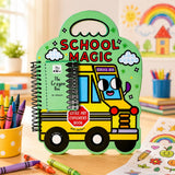 GDKJ Travelling Drawing and Coloring Book for Kids | 20+ Coloring Pages, 2 Fruit & Veggie Sticker Sheets & 10 Wax Crayons | Trav