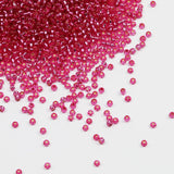 Tibaoffy Transparent Rose Red with Silver Lined Beads Size 8/0 Crafts Glass Seed Beads 3mm for Jewelry Making (Total About 100g