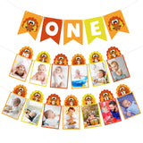 TaoBary Thanksgiving Turkey One Banner Turkey Theme Photo Banner 1st Birthday Monthly Newborn to 12 Month Photo for Thanksgiving