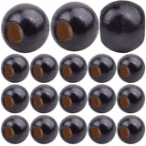 Aylifu 300pcs Black Large Hole Wooden Spacer Beads Natural Barrel Wood Loose Beads Hair Accessories for DIY Jewelry Making Macra