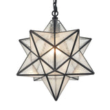 14'' Moravian Star Pendant Light Seeded Glass Star Lights with Adjustable Hanging Chain Light for Kitchen Bedroom Dining-Dimmabl