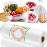 Food Storage Bags, 12 x 20 Clear Plastic Bags, Fresh-Keeping Produce Bags Roll for Food, Fruit, Vegetable, Refrigerator Storage,