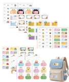 16PCS Labels for Books, 16 Sheets Cartoon Name Stickers for School Supplies, Personalised Identification for Childrens Belongin