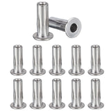 Awclub M6 Multi-Grip Rivet Nuts, 12pcs Pre-Bulbed Shank Flat Head Threaded Insert Nut 304 Stainless Steel Plus Nuts Construction
