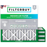 Filterbuy 10X10X2 Air Filter Merv 8 Dust Defense (4-Pack) Pleated Hvac Ac Furnace Air Filters Replacement (Actual Size: 9.50 X 9.50 X 1.75 Inches) -Like New