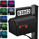 Solar Backlit Address Sign for Mailbox, RGBW House Number Plaque Double Side Illuminated Design IP65 Waterproof, Easy to Install