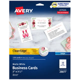 Avery Clean Edge Printable Business Cards with Sure Feed Technology, 2 x 3.5, White, 120 Blank Cards for Inkjet Printers (2887
