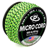 Paracord Planet Micro Paracord - Thin Braided Cord for Crafting, Fishing, and DIY Projects in 125 ft Spools - Gecko