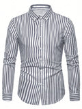 Toplot Shirt For Men || Mens Casual Shirts || Full Sleeve || Regular Fit || Striped (Strip-Shirt-5219-Grey-M),Grey,,B0DQPPRB73