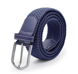 Vtflair Stretchable Braided Woven Fabric Belt For Men And Women, Fits On Upto 34 Inch Waist Size (Blue Color)