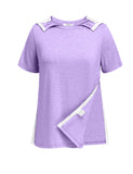 Deyeek Post Shoulder Surgery Shirts Women Full Side Snap-Open Recovery Tear Away Chemo Port Shirt Comfortable Loose Short Sleeve