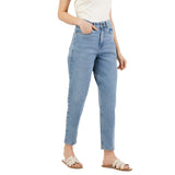 INKD Women's Stretchable Barrel Fit Jeans (Denim Drama, 36)