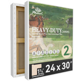 PHOENIX 24x30 Inch 2 Pack Heavy Duty Stretched Canvas - 1 3/4 Thick Extra Large Canvas for Painting - Master Series 15 Oz. Gesso