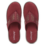 Ortho Joy Doctor Footwear For Women|| Fancy Footwear For Women || Orthopedic Women'S Fancy Slipper/Sandal For Women,Maroon,4,B0CTF89T15