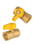 (Pack of 2) EFIELD 3/8'' FIP x 3/8'' FIP Straight Gas Brass Ball Valve for Gas Connectors with Quarter-Turn, CSA Approved (2)