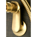 Kingston Brass Ae8157Dl Wall Mount Tub Filler With Hand Shower, Brushed Brass