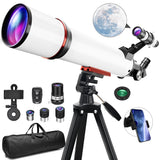 Telescope for Adults & Kids, 90mm Aperture 700mm Refractor Telescopes for Beginners, Fully Multi-Coated Optics with AZ Mount Tri