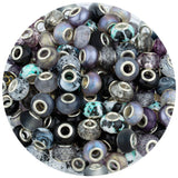 LAIDANLA Black Mix Large Hole Beads, 100pcs 14mm Round Resin, Plastic, Acrylic Loose Beads for Jewelry Making, Crafts & Decorati