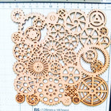 Siddhant Arts Saco 040 Steampunk Gears. Plain Mdf Blanks Cutouts For Diy, Artwork, Decoupage, Mix Media. Scrapbook, Craft Etc.