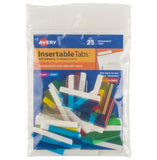 Avery Insertable SelfAdhesive Tabs with Printable Inserts, 11/2, Permanent Adhesive, Assorted (Blue, Clear, Green, Red and Ye